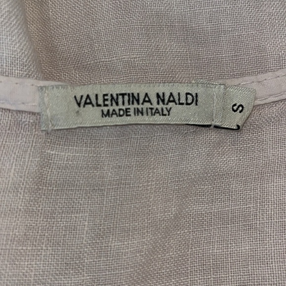 Valentina Naldi crumped sleeveless linen top with crochel fringe hemsize Small - Picture 5 of 7